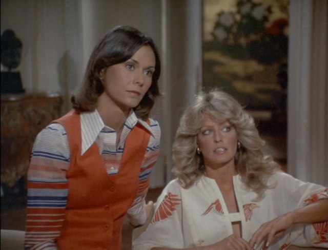 Sabrina's orange pantsuit